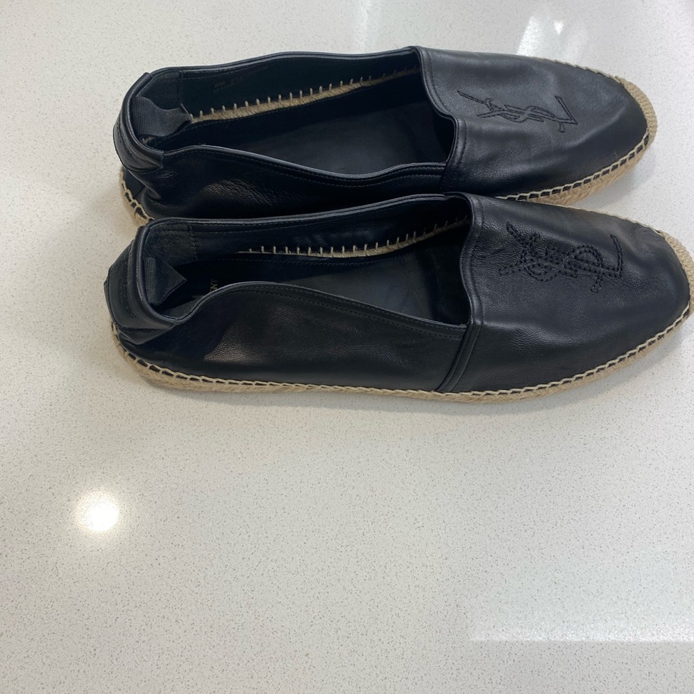 YSL espadrilles. Rare. Black leather. Lightly worn. Size 45. - Picture 4 of 9